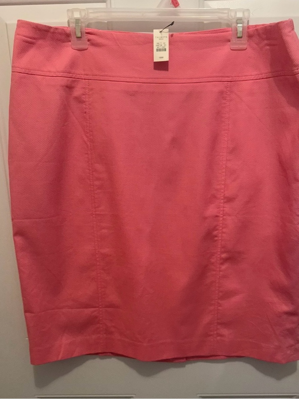 Talbots Coral-Pink Textured Pencil Skirt
